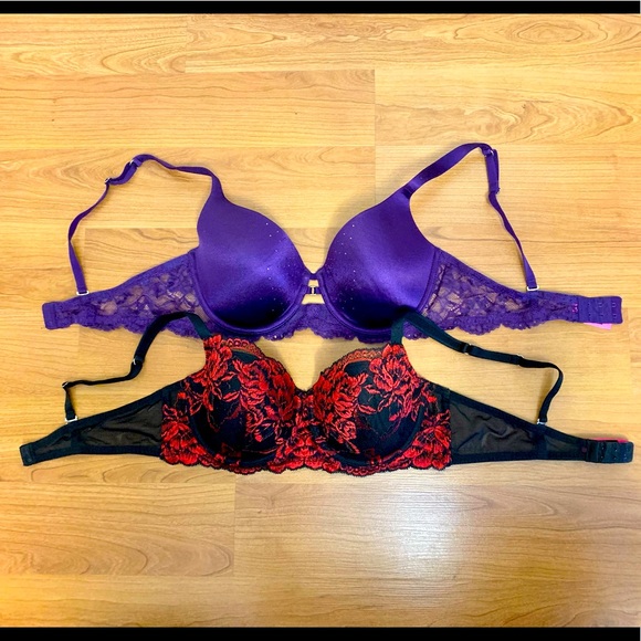 la senza 36B 2pcs bra set in purple and black
